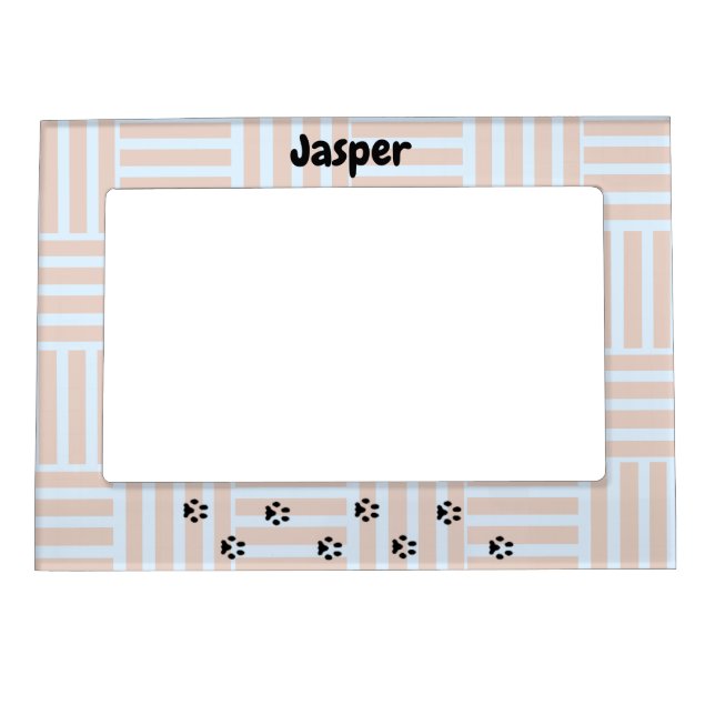 Blue and Brown Striped Pet Dog  Picture Frame (Front)