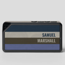 Blue and Brown  Stripes Pattern  Bluetooth Speaker