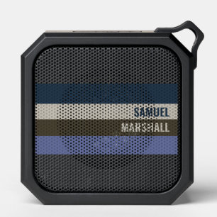 Blue and Brown  Stripes Pattern  Bluetooth Speaker