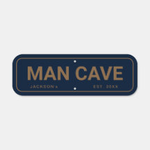 Blue and Brown vintage custom name man cave