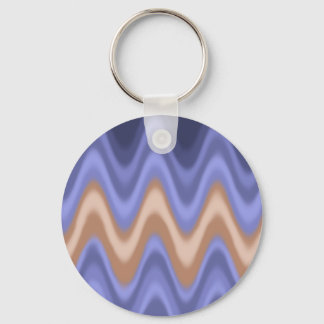 Blue and Brown Waves Keychain