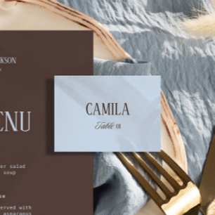 Blue and Brown Wedding Place Card DIY