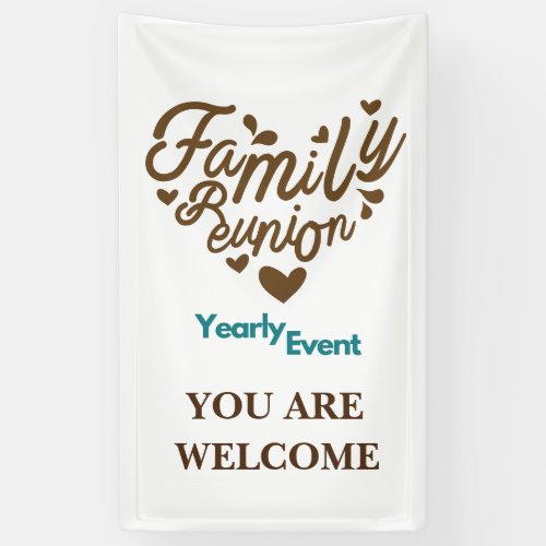 blue and brown yearly event reunion banner