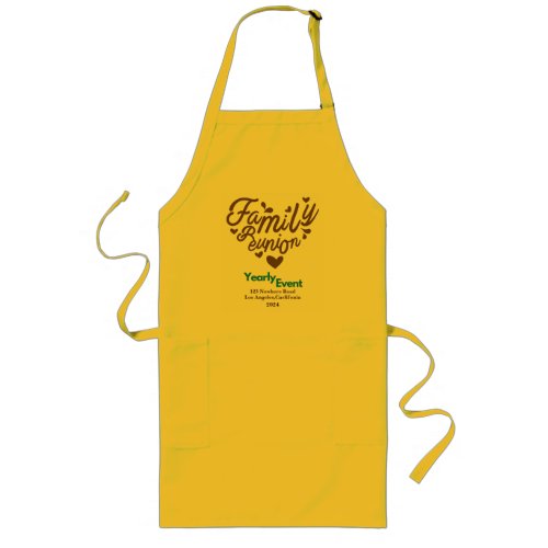 blue and brown yearly event reunion long apron