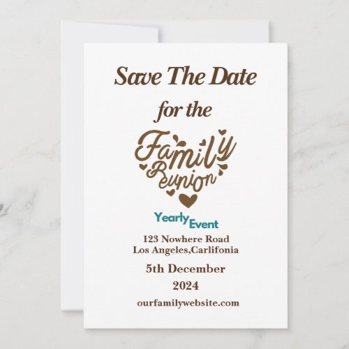 blue and brown yearly event reunion save the date