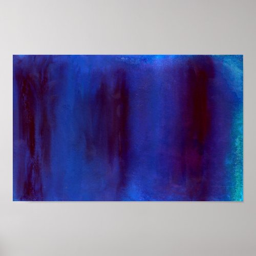 Blue and Burgundy Abstract Streaks Poster