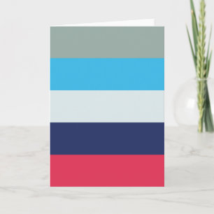 Blue And Burgundy Striped Note Card
