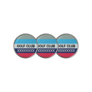 Blue And Burgundy Stripes Golf Ball Marker
