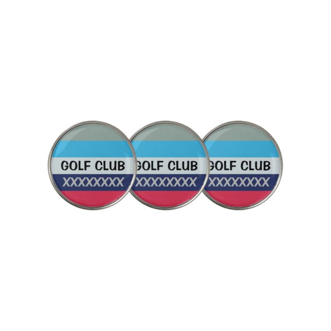 Blue And Burgundy Stripes Golf Ball Marker (3 Up)