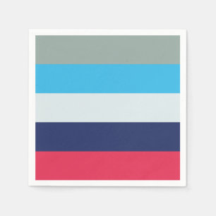 Blue And Burgundy Stripes Napkins