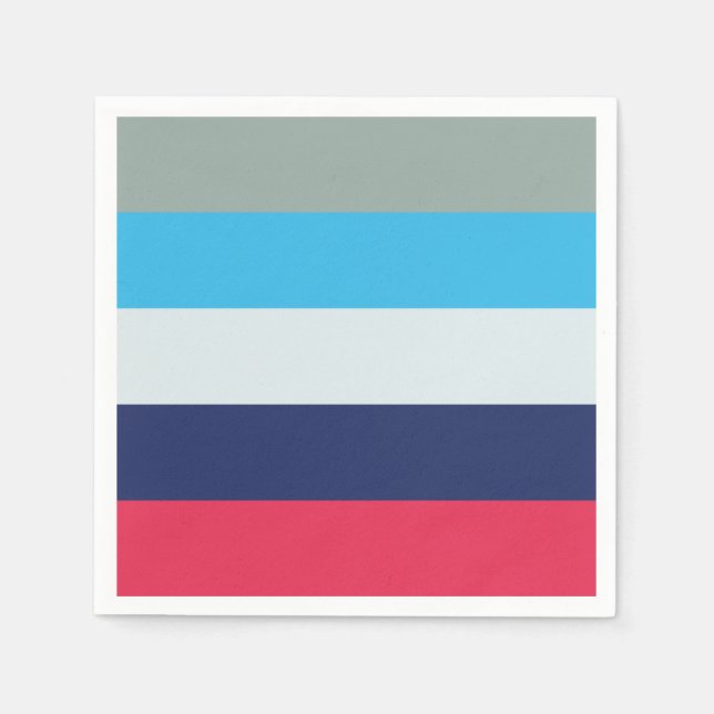 Blue And Burgundy Stripes Napkins (Front)