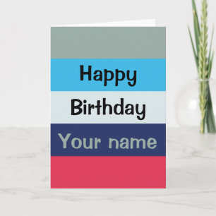 Blue And Burgundy Stripes Note Card