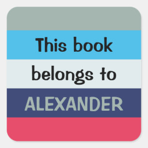 Blue And Burgundy Stripes Square Sticker