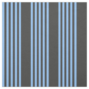 Blue and charcoal five stripe pattern fabric