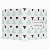 Blue and Charcoal Triangle Pattern 3 Ring Binder (Background)