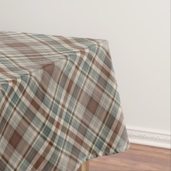 Blue And Chocolate Brown Check Tablecloth by Rainbow_Pixels at Zazzle
