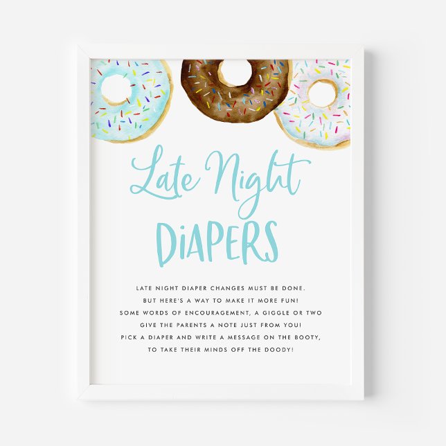 Blue and Chocolate Donuts Late Night Diapers Game Poster (Creator Uploaded)