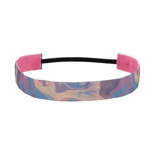 Blue and Colorful Swirling Watercolor Athletic Headband