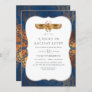 Blue and Copper Gold Foil Egyptian Themed Party Invitation