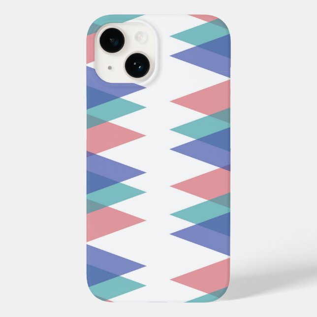 Blue and coral triangles  Case-Mate iPhone case (Back)