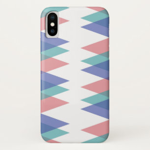 Blue and coral triangles iPhone x case