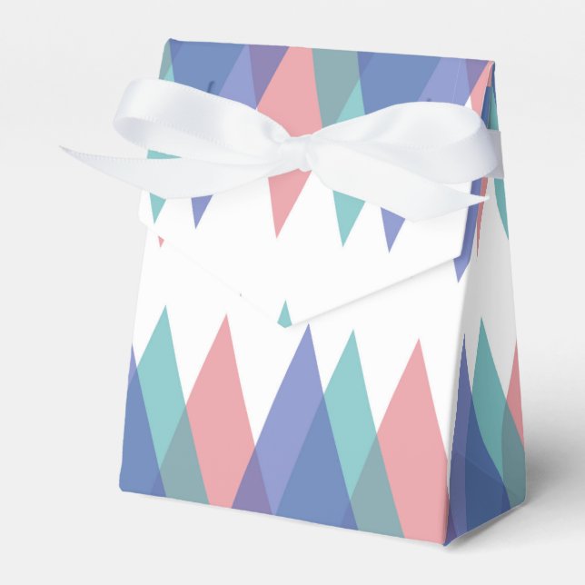 Blue and coral triangles favor boxes (Front Side)