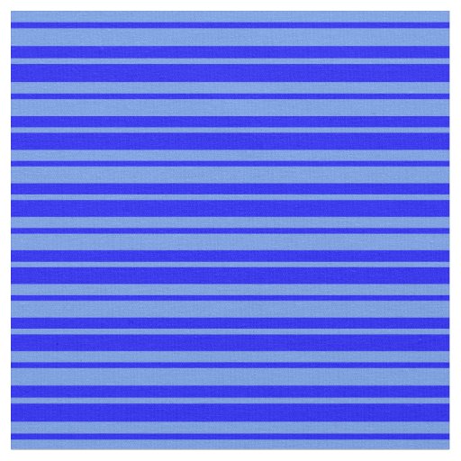 Blue and Cornflower Blue Lines Pattern Fabric