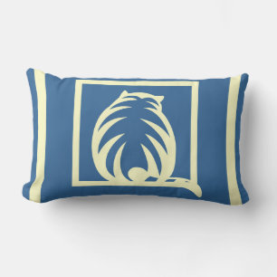 blue and cream CATS  modern  pillow