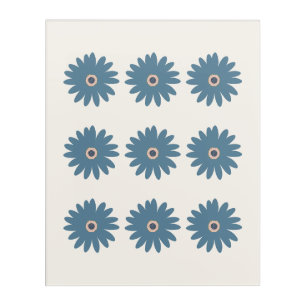 Blue And Cream Daisy Acrylic Print