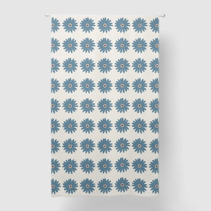 Blue And Cream Daisy Blackout Curtains