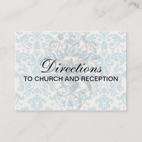 blue and cream damask flourish pattern business card template