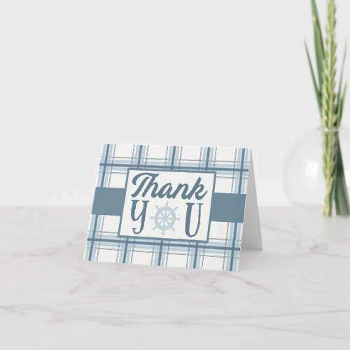 Blue and Cream Nautical Themed Thank You Card