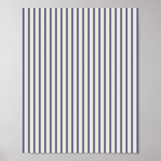 Blue And Cream Striped Poster (Front)