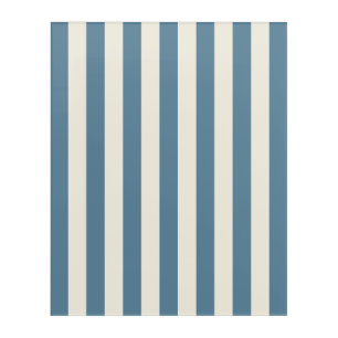 Blue And Cream Vertical Stripes Acrylic Print