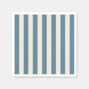 Blue And Cream Vertical Stripes Napkins