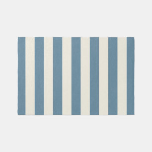 Blue And Cream Vertical Stripes Rug