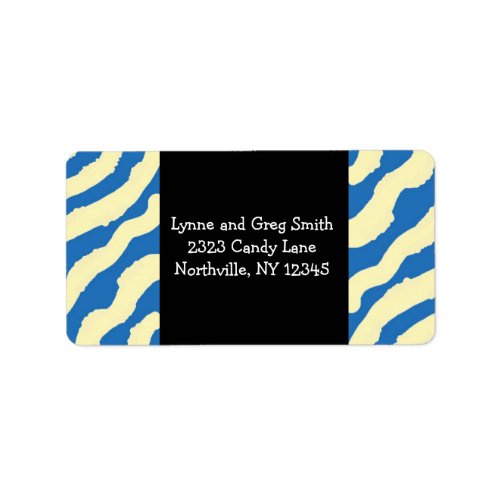 Blue and Cream Zebra Print Labels