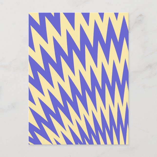 Blue and Cream Zigzag Chevron Pattern Postcard (Front)