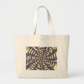 Blue and Creamy Polka Dot Oval Pattern Large Tote Bag