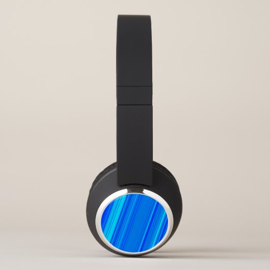 Blue and Cyan Lines Pattern Headphones (Left)
