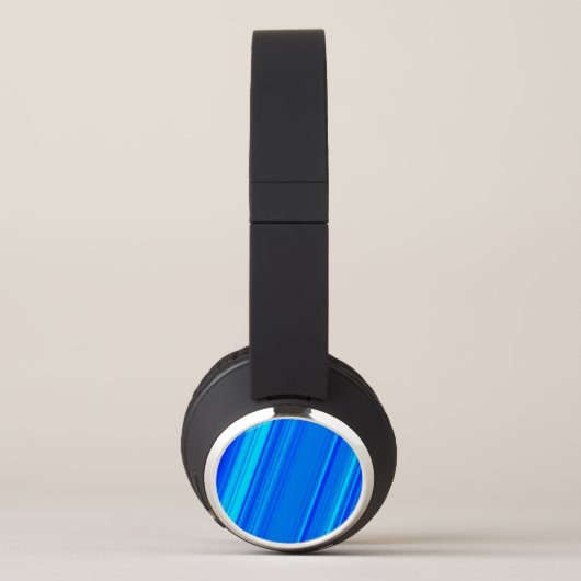 Blue and Cyan Lines Pattern Headphones (Right)