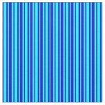 [ Thumbnail: Blue and Cyan Pattern of Stripes Fabric ]