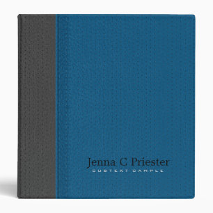 Blue And Dark Gray Stitched Leather Look Binder