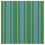 [ Thumbnail: Blue and Dark Green Striped/Lined Pattern Fabric ]