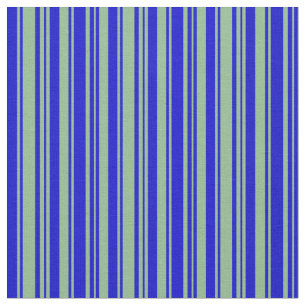 Blue and Dark Sea Green Colored Stripes Pattern Fabric