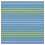 [ Thumbnail: Blue and Dark Sea Green Striped Pattern Fabric ]