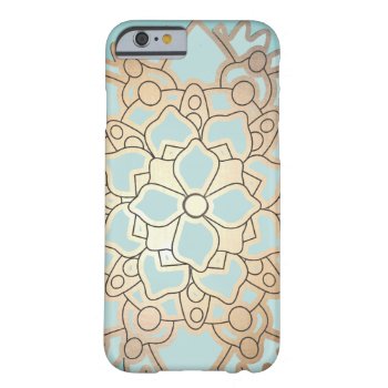 Blue And Faux Gold Leaf Lotus Flower Barely There Iphone 6 Case by pixiestick at Zazzle