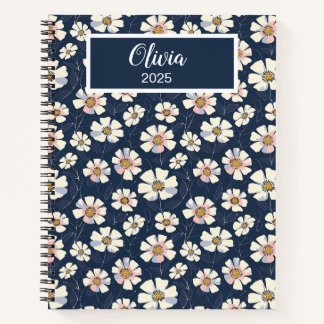 Blue and Floral Pattern Notebook