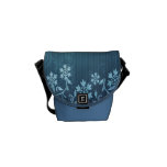Blue and Floral Rickshaw Mini Zero Messenger Bag Blue and Floral Rickshaw Mini Zero Messenger Bag
