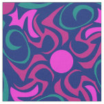 Blue and Fuchsia Pink Star Seamless Vector Pattern Fabric